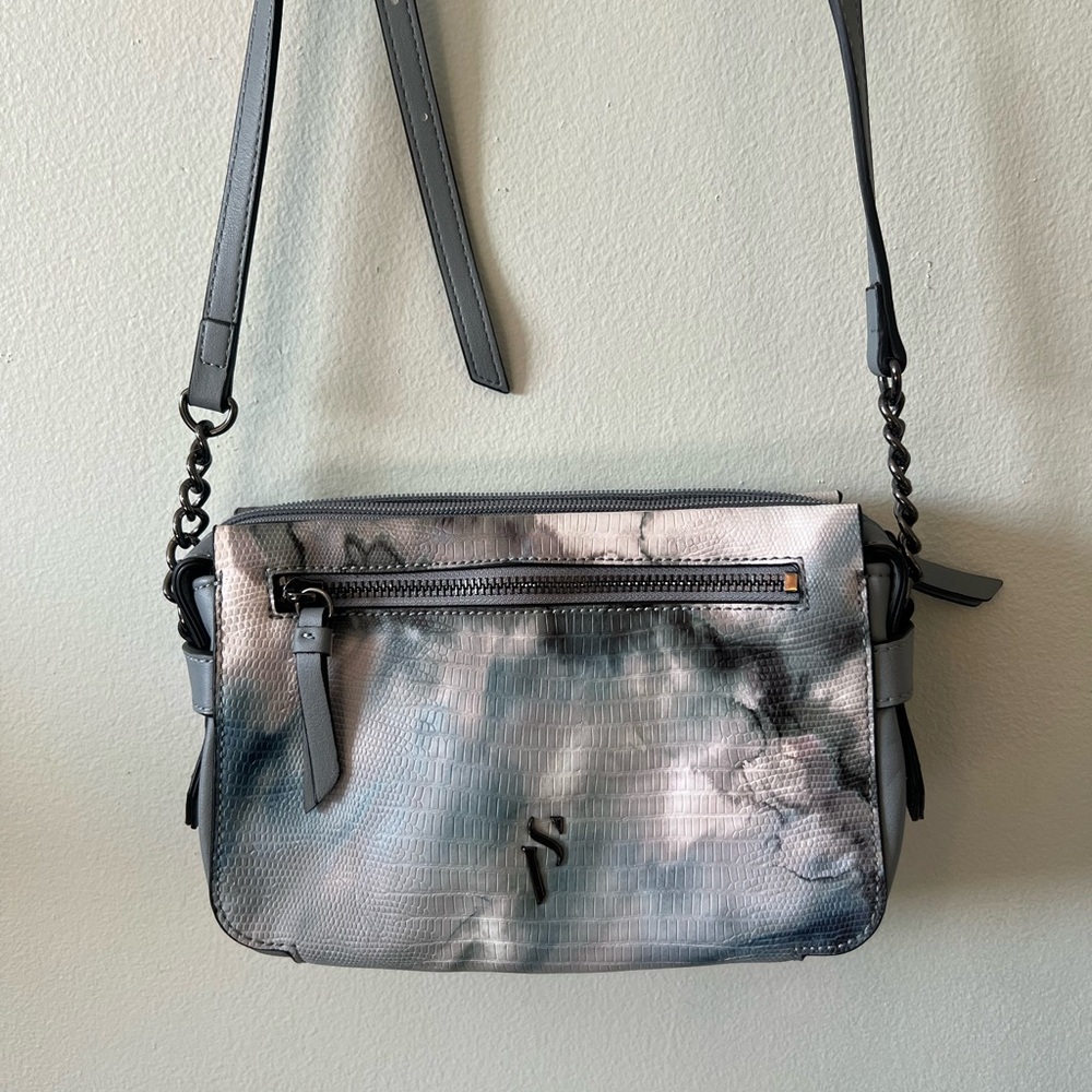 Stylish Blue and Gray Crossbody Bag